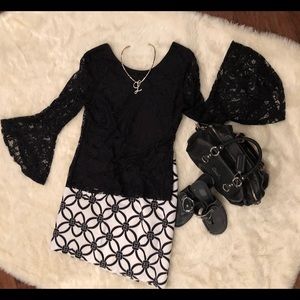 Talbots Black/white skirt